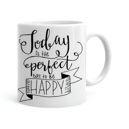 Khakee White & Black Printed Ceramic Glossy Mug 325 ML-11