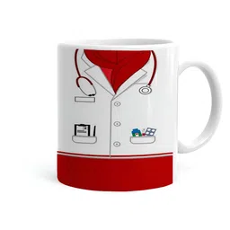 Khakee White & Red Text or Slogans Printed Microwave Safe Ceramic Glossy Mug 325 ml-15