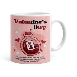 Khakee White & Pink Text or Slogans Printed Ceramic Glossy Mugs-10