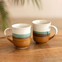 ExclusiveLane Set Of 2 Zen Garden Hand Glazed Ceramic Glossy Tea & Coffee Mug 330 ml-image-22