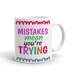 Khakee White & Pink Text or Slogans Printed Ceramic Glossy Mug 325 ml-2