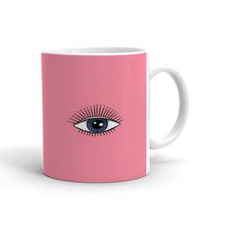 Khakee White & Pink Printed Ceramic Glossy Mug 325 ml-13