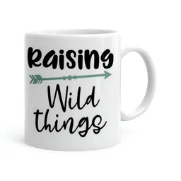Khakee White & Black Printed Ceramic Glossy Mug 325 ML-image-92