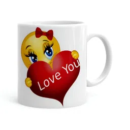 Khakee White & Red Text or Slogans Printed Ceramic Glossy Mugs 325 ml-8