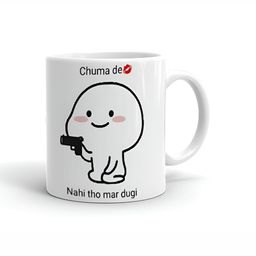 Khakee White & Black Text or Slogans Printed Glossy Microwave Safe Mugs 325ml-0