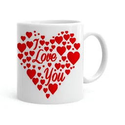 Khakee White & Red Printed Ceramic Glossy Mugs 325 ml-image-83