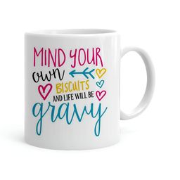Khakee White & Blue Printed Ceramic Glossy Mug 325 ml-5