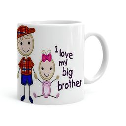 Khakee White & Blue Printed Ceramic Glossy Mugs 325 ml-0