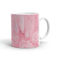 Khakee White & Pink Printed Ceramic Glossy Mugs 325 ml-54