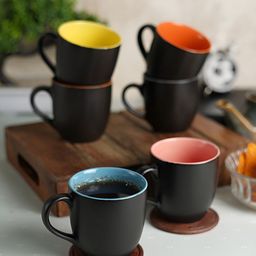 CDI Black 6 Pcs Ceramic Matte Mugs-image-15