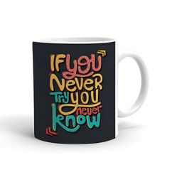 Khakee White & Blue Text Or Slogans Printed Ceramic Glossy Mug 325ml-image-83