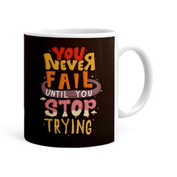 Khakee White & Red Text or Slogans Printed Ceramic Glossy Mug 325 ml-10