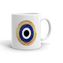 Khakee White & Blue Text or Slogans Printed Ceramic Glossy Mugs-5