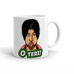 Khakee White & Black Printed Ceramic Glossy Mugs 325 ml-28
