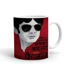 Khakee White & Red Printed Ceramic Glossy Mug 325ml-3