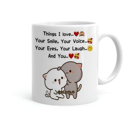 Khakee White & Black Printed Ceramic Glossy Cup-12
