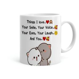 Khakee White & Black Printed Ceramic Glossy Mug 325 ml-38