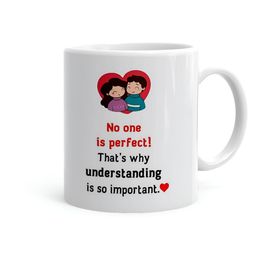 Khakee White & Black Text or Slogans Printed Ceramic Glossy Mugs 325 ml-image-79