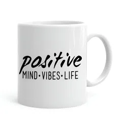 Khakee White & Black Printed Ceramic Glossy Mug 325 ML-image-91