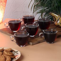 ceradeco Transparent Set Of 6 Glossy Glass Cups 200 ml Each-56