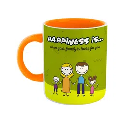 ARTBUG Orange & White Printed Ceramic Glossy Mug 350 ml-image-86