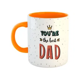 ARTBUG Orange & White Printed Ceramic Glossy Mug 350 ml-image-90