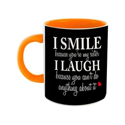 ARTBUG Orange & White Printed Ceramic Glossy Dishwasher And Microwave Safe Mug 350ml-image-49