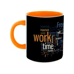 ARTBUG Orange & White Printed Ceramic Glossy Dishwasher And Microwave Safe Mug 350ml-image-67