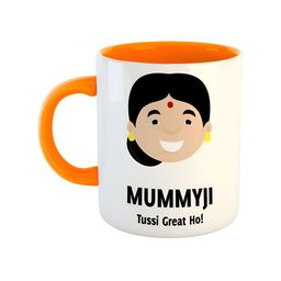 ARTBUG Orange & White Printed Ceramic Glossy Mug 350 ml-picture-28