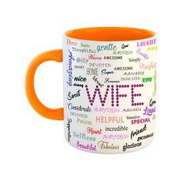 ARTBUG Orange & White Dishwasher Safe Printed Ceramic Glossy Mug 350 ml-image-47