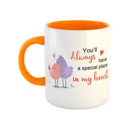ARTBUG Orange & White Printed Ceramic Glossy Mug 350 ml-image-85