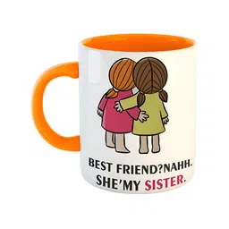 ARTBUG Orange & White Printed Ceramic Glossy Mug 350 ml-image-88