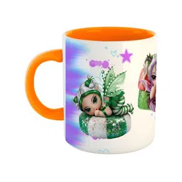 ARTBUG Orange & White Printed Ceramic Glossy Dishwasher And Microwave Safe Mug 350ml-image-55