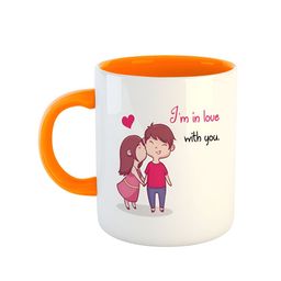 ARTBUG Orange & White Text Or Slogans Printed Ceramic Glossy Mug 350ml-image-42