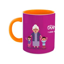 ARTBUG Orange White Printed Ceramic Glossy Mugs 350 ml-image-88