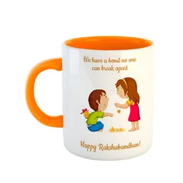 ARTBUG Orange & White Printed Ceramic Glossy Dishwasher And Microwave Safe Mug 350ml-image-56