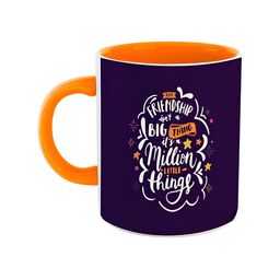 ARTBUG Orange & Violet Text Or Slogans Printed Ceramic Glossy Mug 350ml-image-43