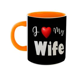 ARTBUG Orange & Black Printed Ceramic Glossy Mug 330 ml-picture-16