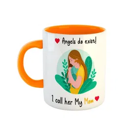 ARTBUG Orange & White Printed Ceramic Glossy Mug 350 ml-image-98