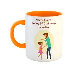ARTBUG Orange & White Printed Ceramic Glossy Mug 350 ml-image-48