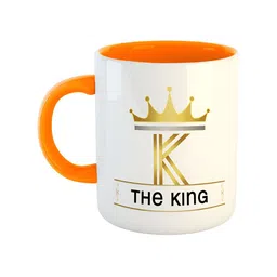 ARTBUG Orange & White Printed Ceramic Glossy Mug 350 ml-image-80