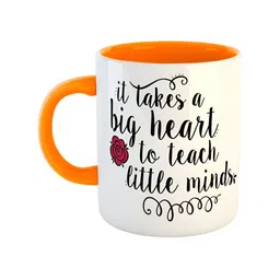ARTBUG Orange & White Printed Ceramic Glossy Mug 350 ml-image-89