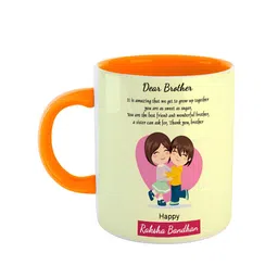 ARTBUG Orange & Yellow Dishwasher Safe Printed Ceramic Glossy Mug 350 ml-image-37