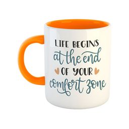 ARTBUG White & Orange Text Or Slogans Printed Ceramic Glossy Mug 350ml-picture-42