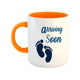 ARTBUG Orange Printed Ceramic Glossy Mugs 350 ml-3