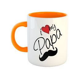 ARTBUG Orange & White Text Or Slogans Printed Ceramic Glossy Mug 350ml-image-40