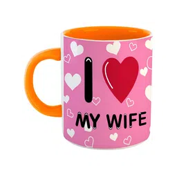 ARTBUG Orange Printed Ceramic Glossy Mug 350 ml-image-5