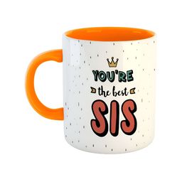 ARTBUG Orange & White Dishwasher Safe Printed Ceramic Glossy Mug 350 ml-image-92
