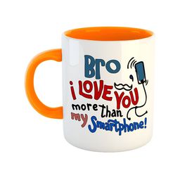 ARTBUG Orange & White Dishwasher Safe Printed Ceramic Glossy Mug 350 ml-image-92