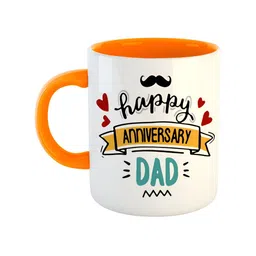 ARTBUG Orange & White Printed Ceramic Glossy Mug 350 ml-image-32